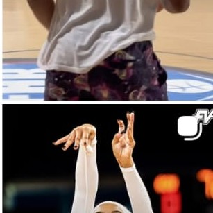 Basketball player celebrating after a play